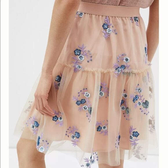 NWT Anthropologie Eva Franco Belle Sequined Tulle Mini Skirt Small #185 - Picture 4 of 5